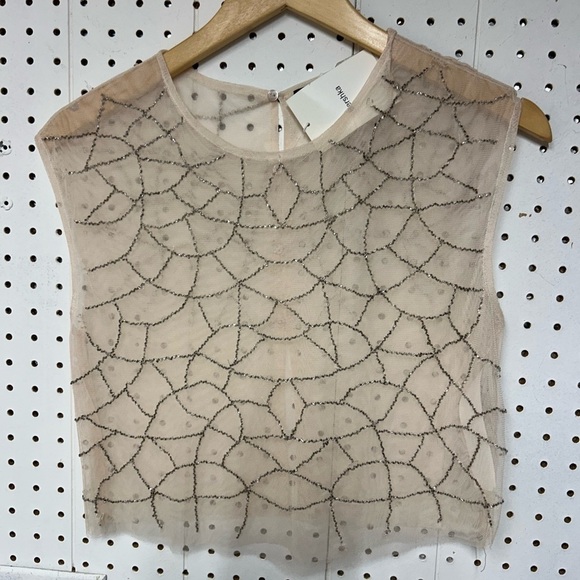 Bershka Shear Beaded Top - Picture 1 of 4